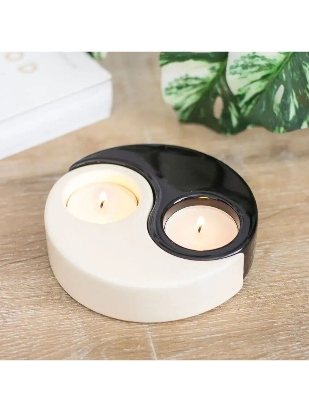 ($10) Yin Yang 2-Piece Tealight Candle Holder